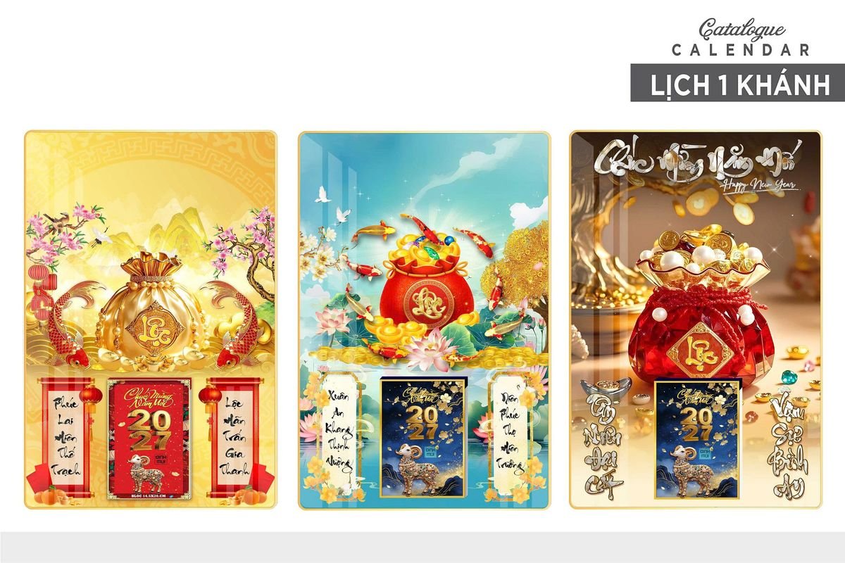 Lịch Gỗ Lamina Cao Cấp 40x60cm 2027 LM406_028 - Tổng Kho Quà Tặng 999