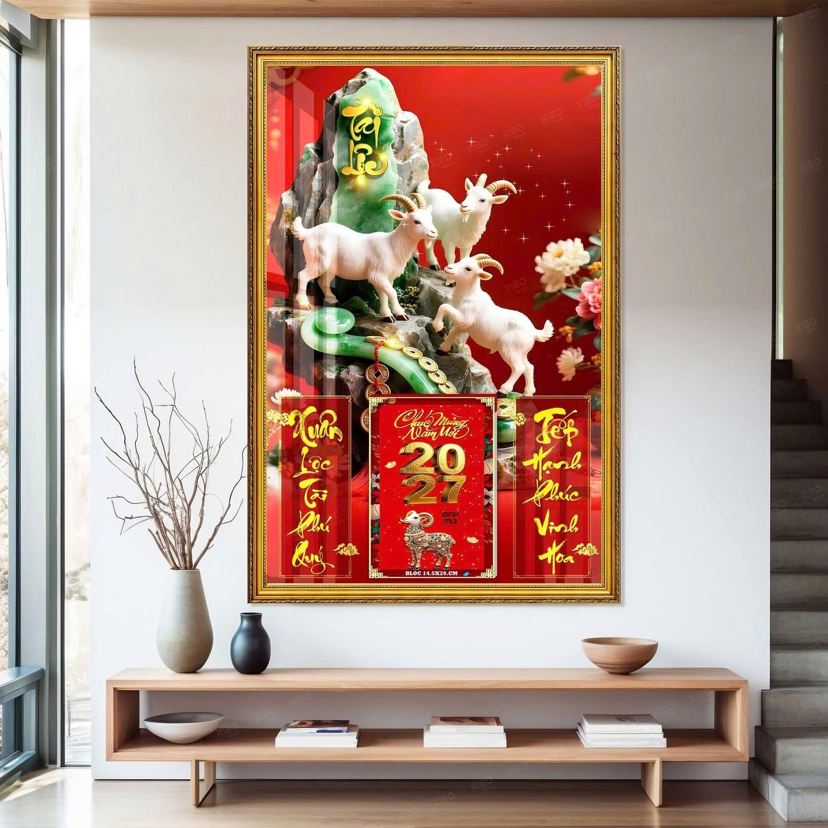 Lịch Gỗ Lamina Cao Cấp 40x60cm 2027 LM406_033 - Tổng Kho Quà Tặng 999