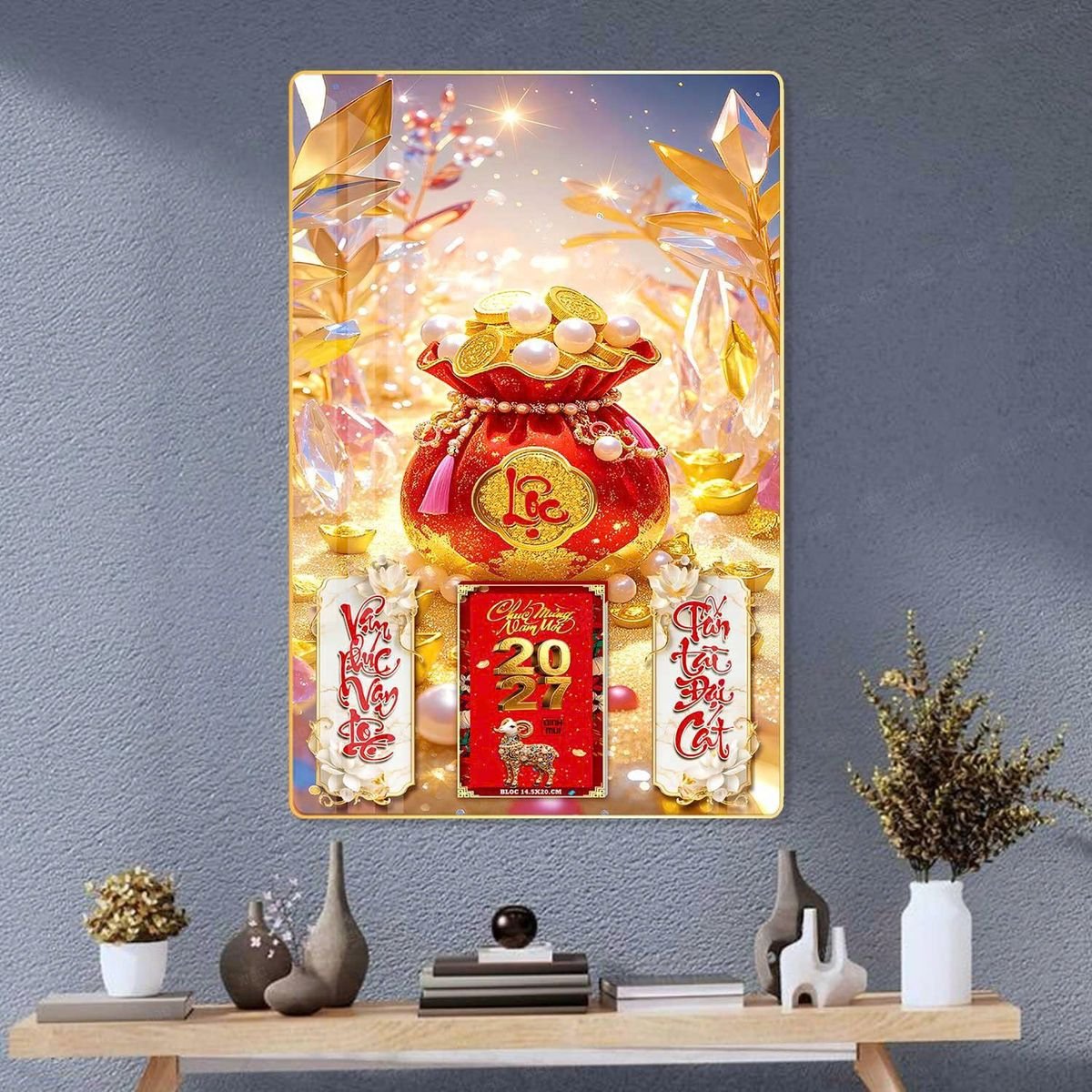 Lịch Gỗ Lamina Cao Cấp 40x60cm 2027 LM406_038 - Tổng Kho Quà Tặng 999