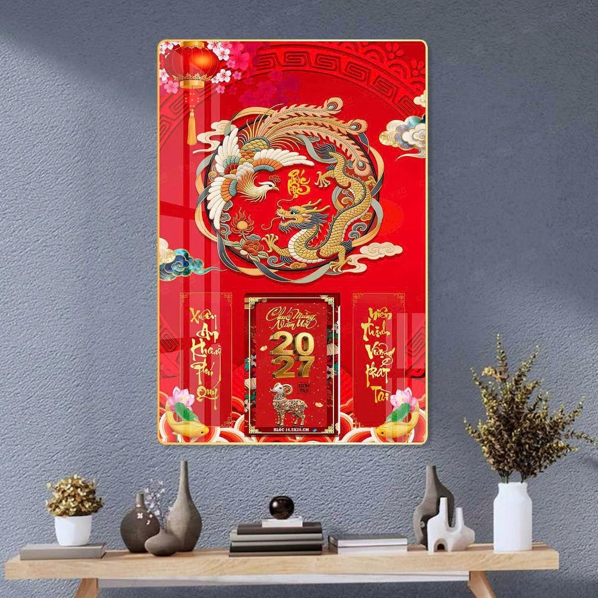 Lịch Gỗ Lamina Cao Cấp 40x60cm 2027 LM406_041 - Tổng Kho Quà Tặng 999