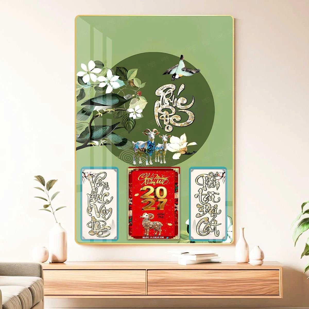 Lịch Gỗ Lamina Cao Cấp 40x60cm 2027 LM406_048 - Tổng Kho Quà Tặng 999