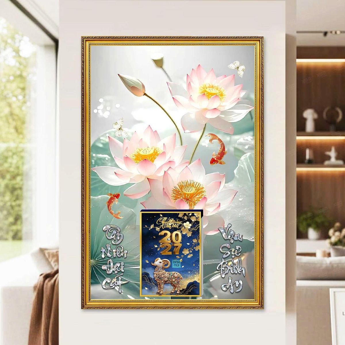 Lịch Gỗ Lamina Cao Cấp 40x60cm 2027 LM406_057 - Tổng Kho Quà Tặng 999