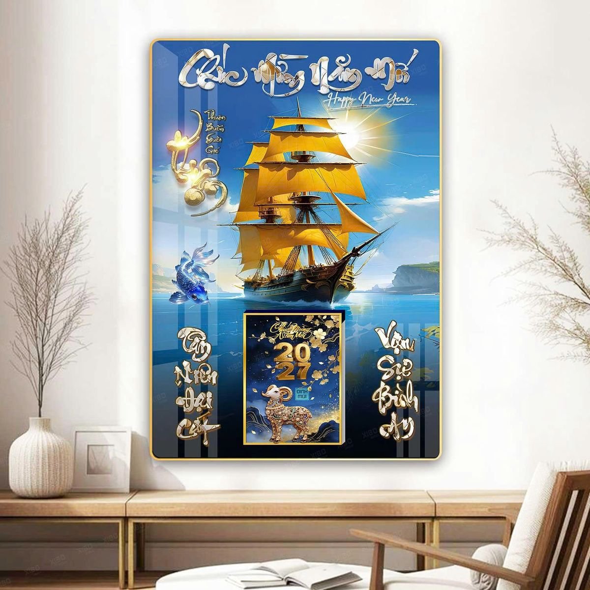 Lịch Gỗ Lamina Cao Cấp 40x60cm 2027 LM406_064 - Tổng Kho Quà Tặng 999