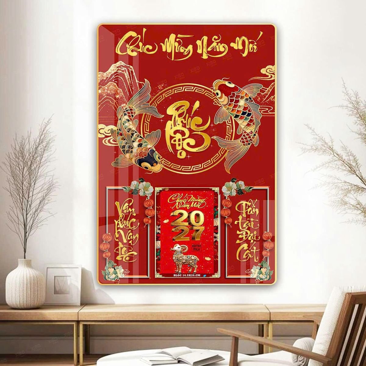 Lịch Gỗ Lamina Cao Cấp 40x60cm 2027 LM406_065 - Tổng Kho Quà Tặng 999