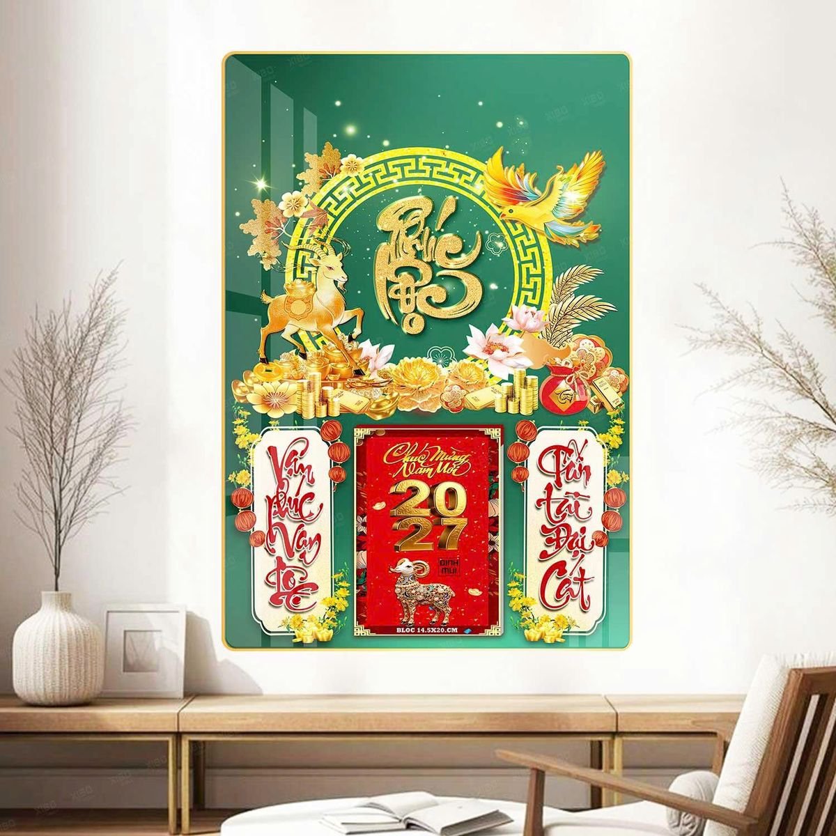 Lịch Gỗ Lamina Cao Cấp 40x60cm 2027 LM406_066 - Tổng Kho Quà Tặng 999