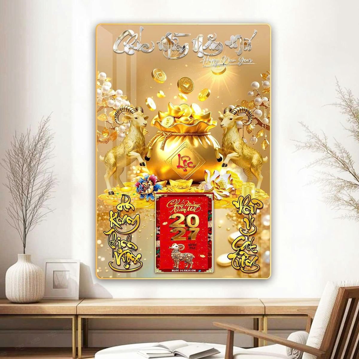 Lịch Gỗ Lamina Cao Cấp 40x60cm 2027 LM406_067 - Tổng Kho Quà Tặng 999