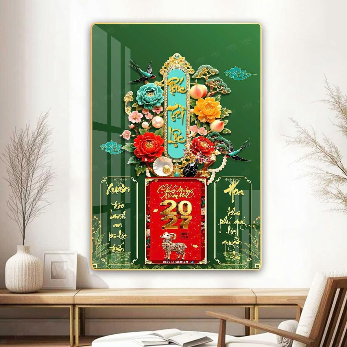 Lịch Gỗ Lamina Cao Cấp 40x60cm 2027 LM406_068 - Tổng Kho Quà Tặng 999