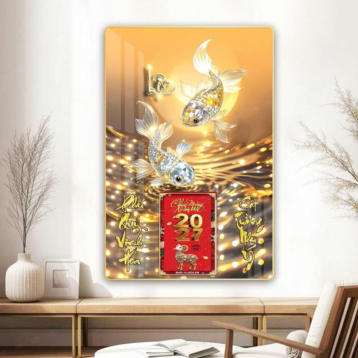 Lịch Gỗ Lamina Cao Cấp 40x60cm 2027 LM406_069 - Tổng Kho Quà Tặng 999