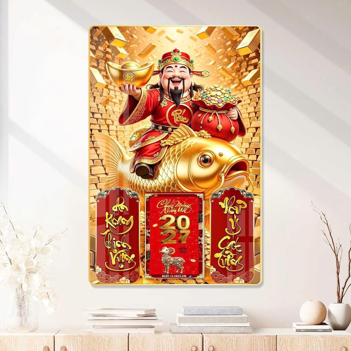Lịch Gỗ Lamina Cao Cấp 40x60cm 2027 LM406_079 - Tổng Kho Quà Tặng 999