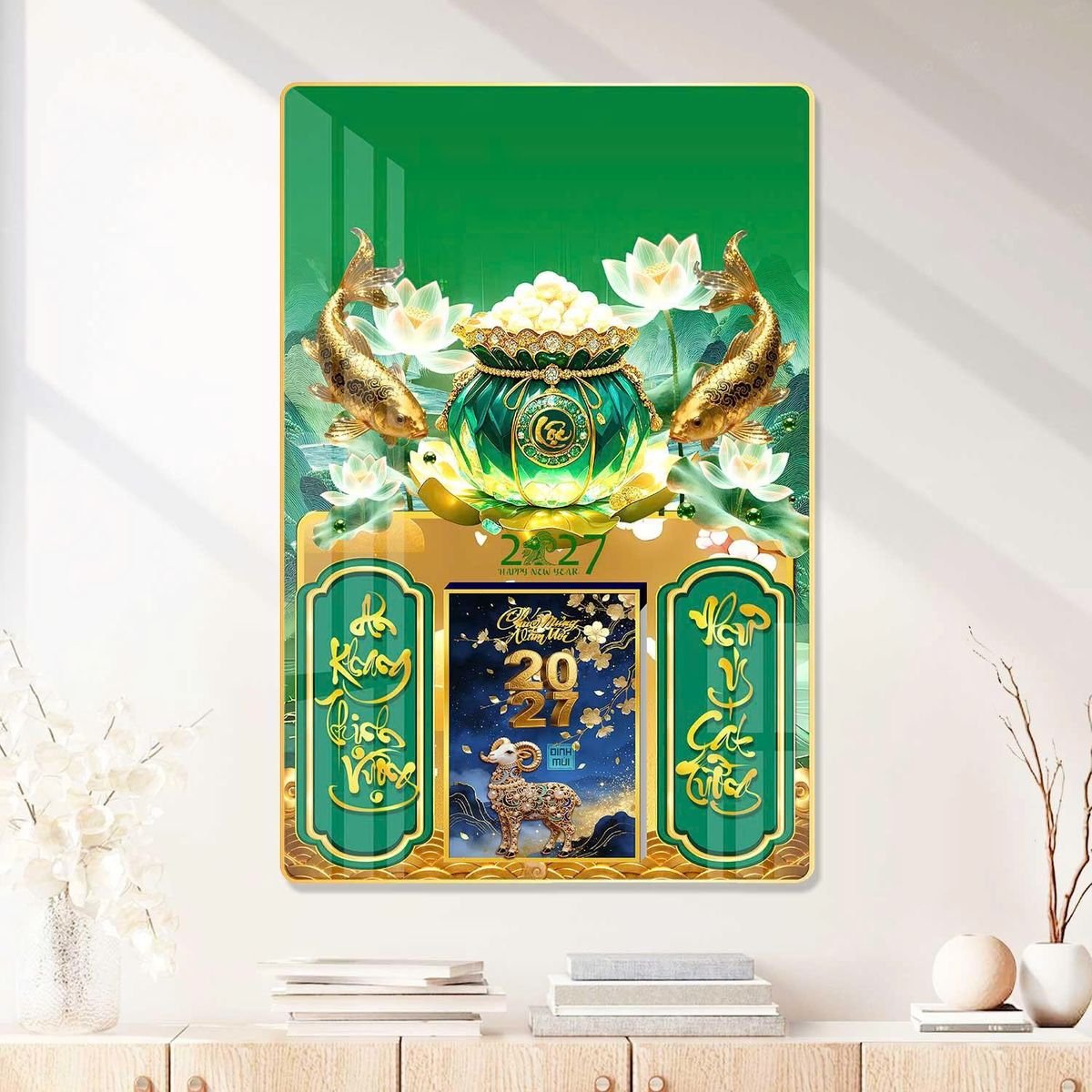 Lịch Gỗ Lamina Cao Cấp 40x60cm 2027 LM406_080 - Tổng Kho Quà Tặng 999