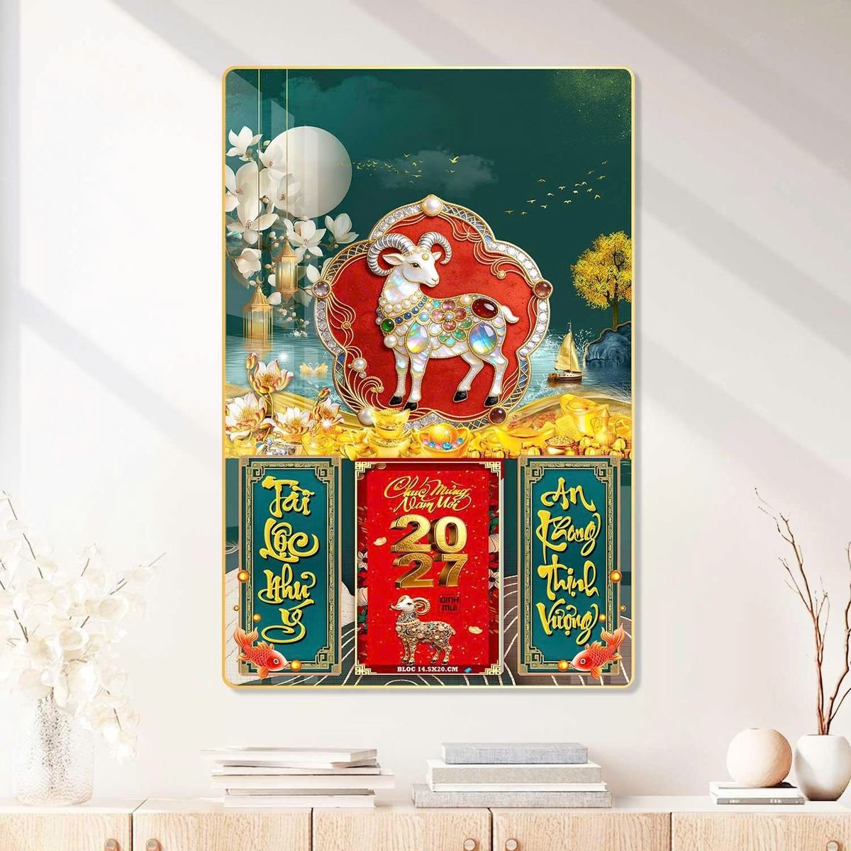 Lịch Gỗ Lamina Cao Cấp 40x60cm 2027 LM406_083 - Tổng Kho Quà Tặng 999