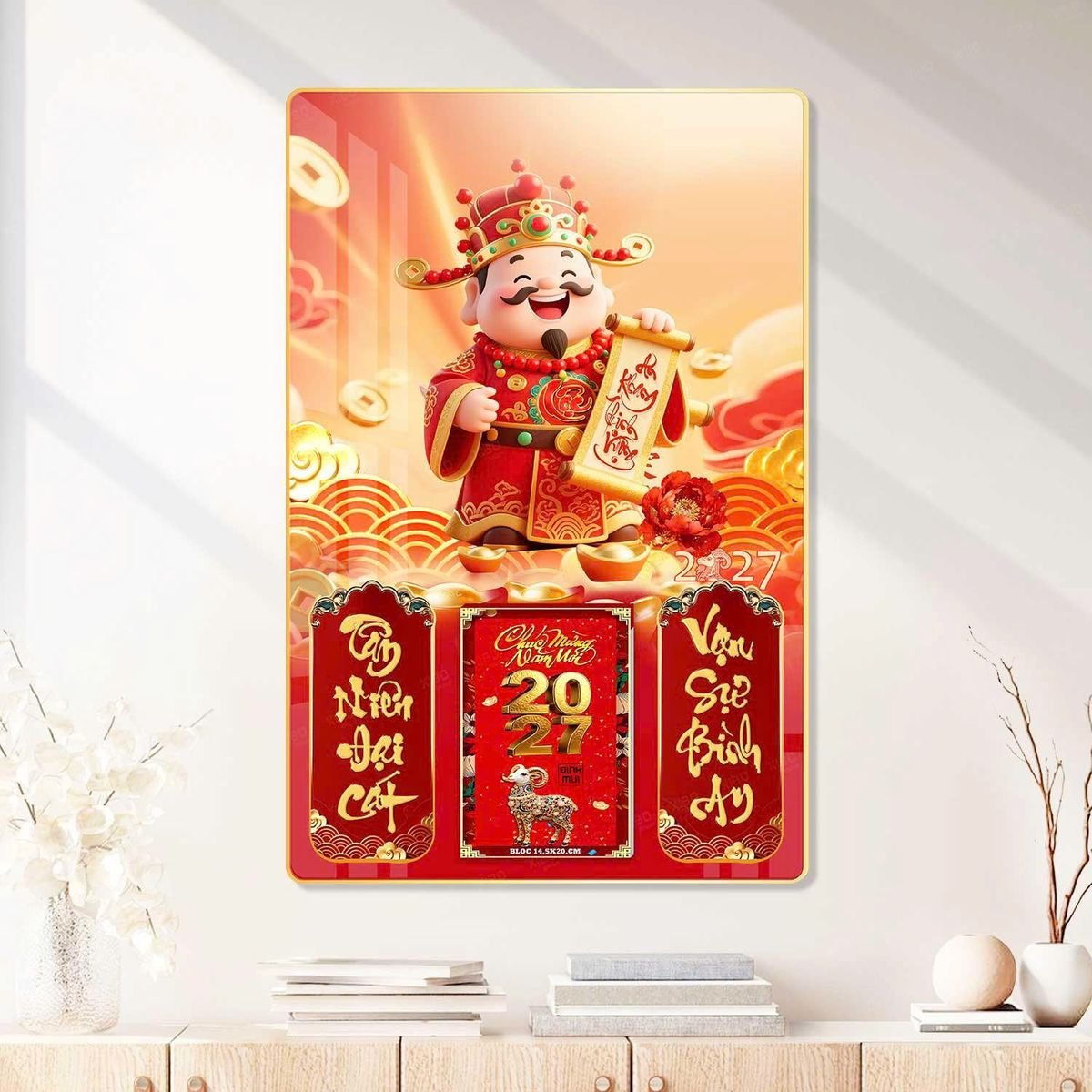 Lịch Gỗ Lamina Cao Cấp 40x60cm 2027 LM406_089 - Tổng Kho Quà Tặng 999