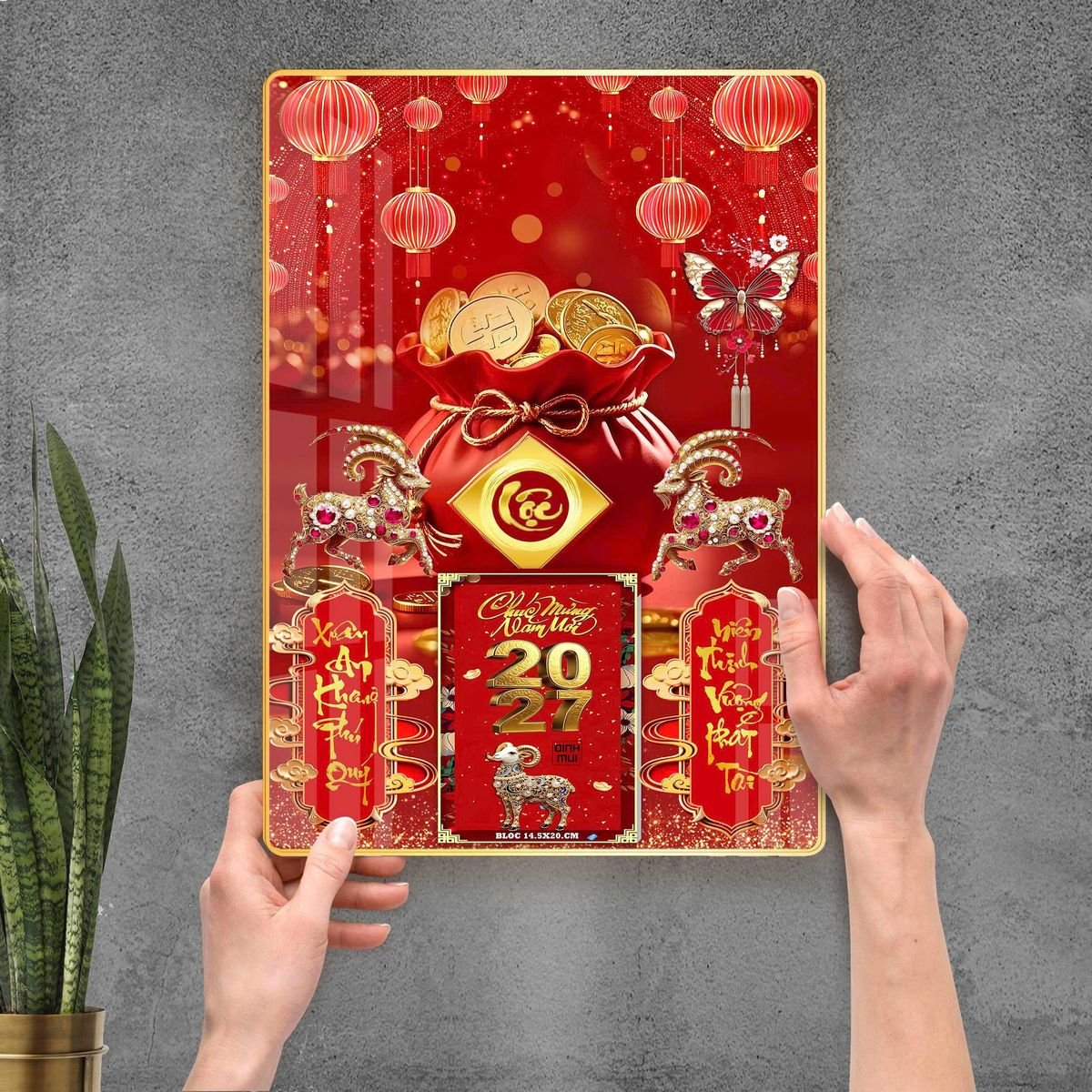 Lịch Gỗ Lamina Cao Cấp 40x60cm 2027 LM406_097 - Tổng Kho Quà Tặng 999