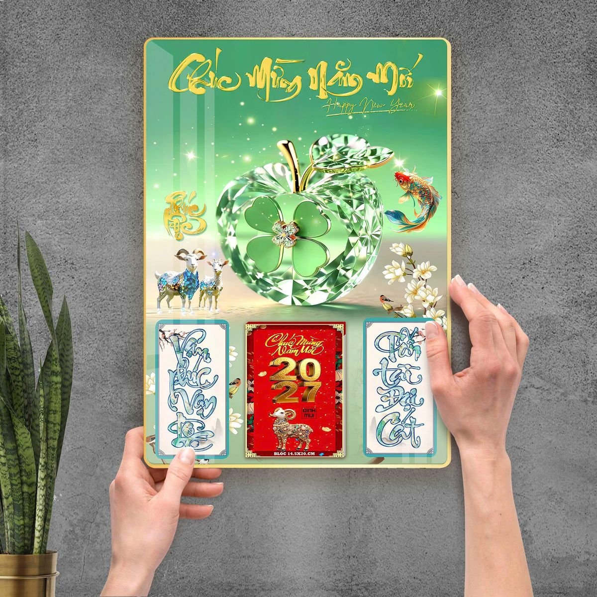 Lịch Gỗ Lamina Cao Cấp 40x60cm 2027 LM406_098 - Tổng Kho Quà Tặng 999