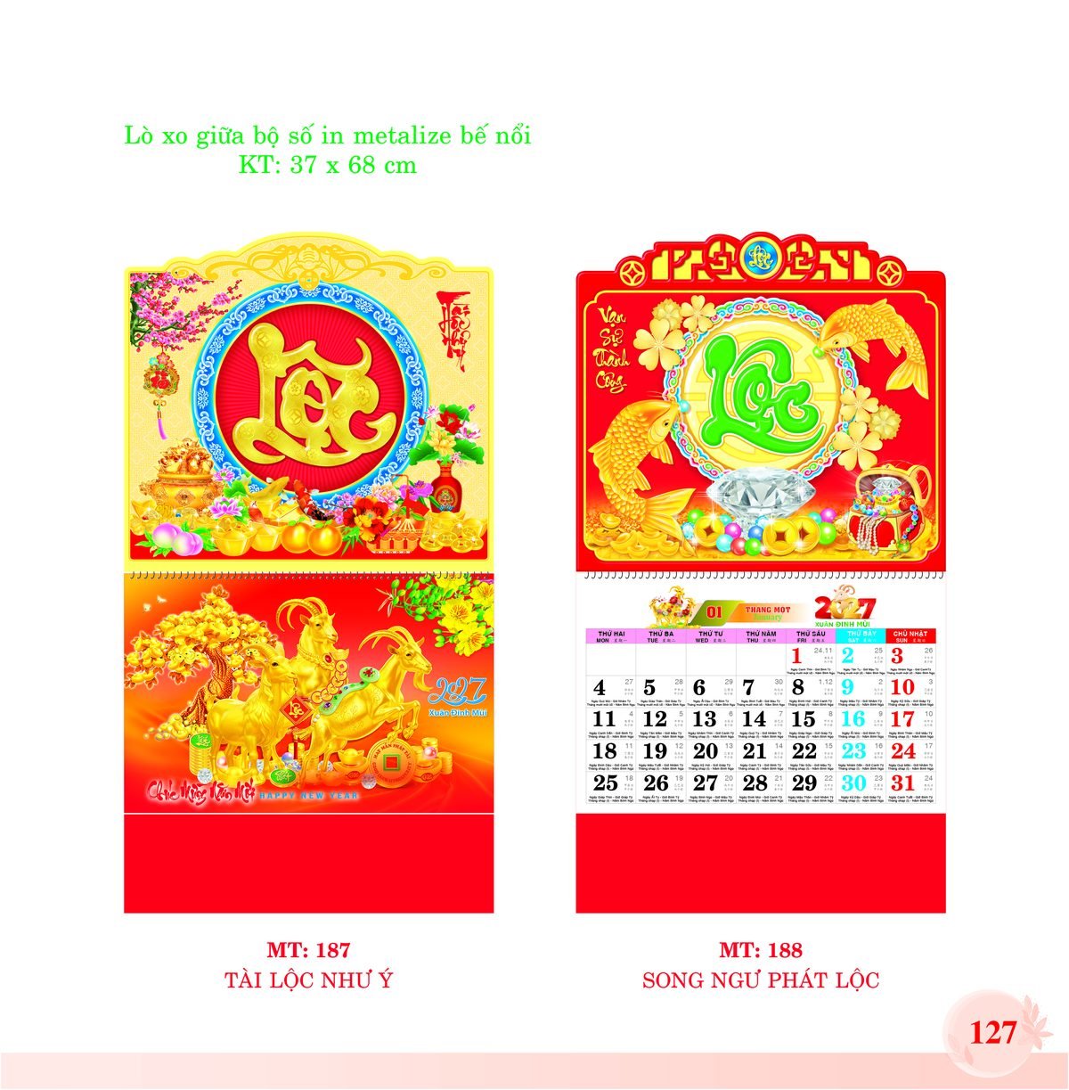 Lịch Treo Tường Lò Xo 2027 MT Mẫu MT187 (37 x 68cm) Tổng Kho Phân Phối Chiết Khấu Sâu 48% Lịch Treo Tường Lò Xo 2027 MT Mẫu MT187 (37 x 68cm) Tổng Kho Phân Phối Chiết Khấu Sâu 48% in logo doanh nghiệp quà tặng Tết tại Tổng Kho Quà Tặng 999