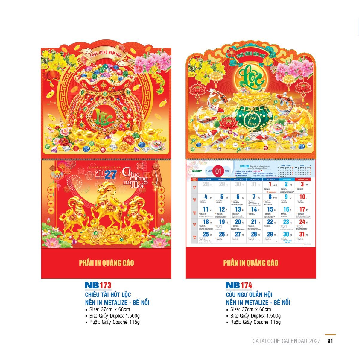 Lịch Bìa Treo 2027 NB Mẫu NB174 (29 x 41 cm) Tổng Kho Phân Phối Chiết Khấu Sâu 48% Lịch Bìa Treo 2027 NB Mẫu NB174 (29 x 41 cm) Tổng Kho Phân Phối Chiết Khấu Sâu 48% in logo doanh nghiệp quà tặng Tết tại Tổng Kho Quà Tặng 999