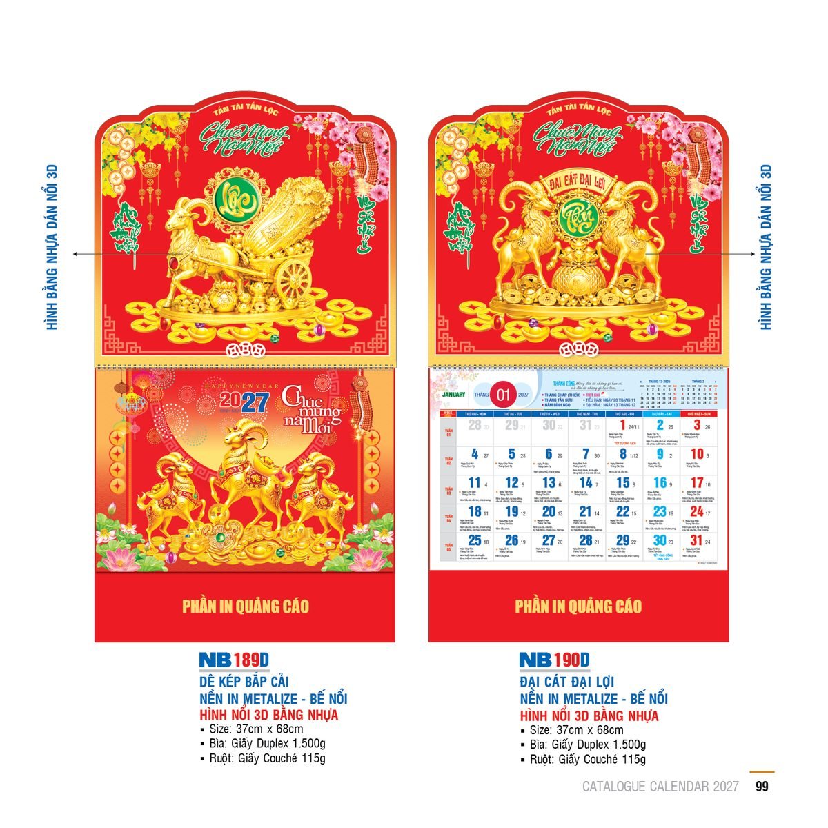 Lịch Bìa Treo 2027 NB Mẫu NB190D (29 x 41 cm) Tổng Kho Phân Phối Chiết Khấu Sâu 48% Lịch Bìa Treo 2027 NB Mẫu NB190D (29 x 41 cm) Tổng Kho Phân Phối Chiết Khấu Sâu 48% in logo doanh nghiệp quà tặng Tết tại Tổng Kho Quà Tặng 999