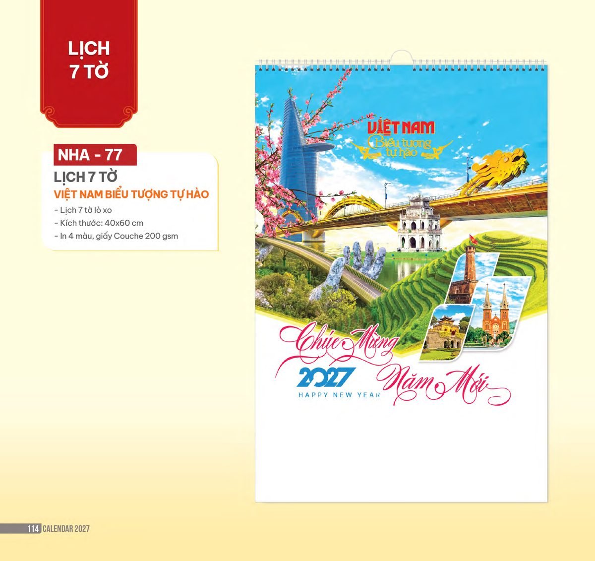 Lịch Treo Tường Lò Xo 2027 NHA Mẫu NHA77 (40 x 60cm) Tổng Kho Phân Phối Chiết Khấu Sâu 48% Lịch Treo Tường Lò Xo 2027 NHA Mẫu NHA77 (40 x 60cm) Tổng Kho Phân Phối Chiết Khấu Sâu 48% in logo doanh nghiệp quà tặng Tết tại Tổng Kho Quà Tặng 999