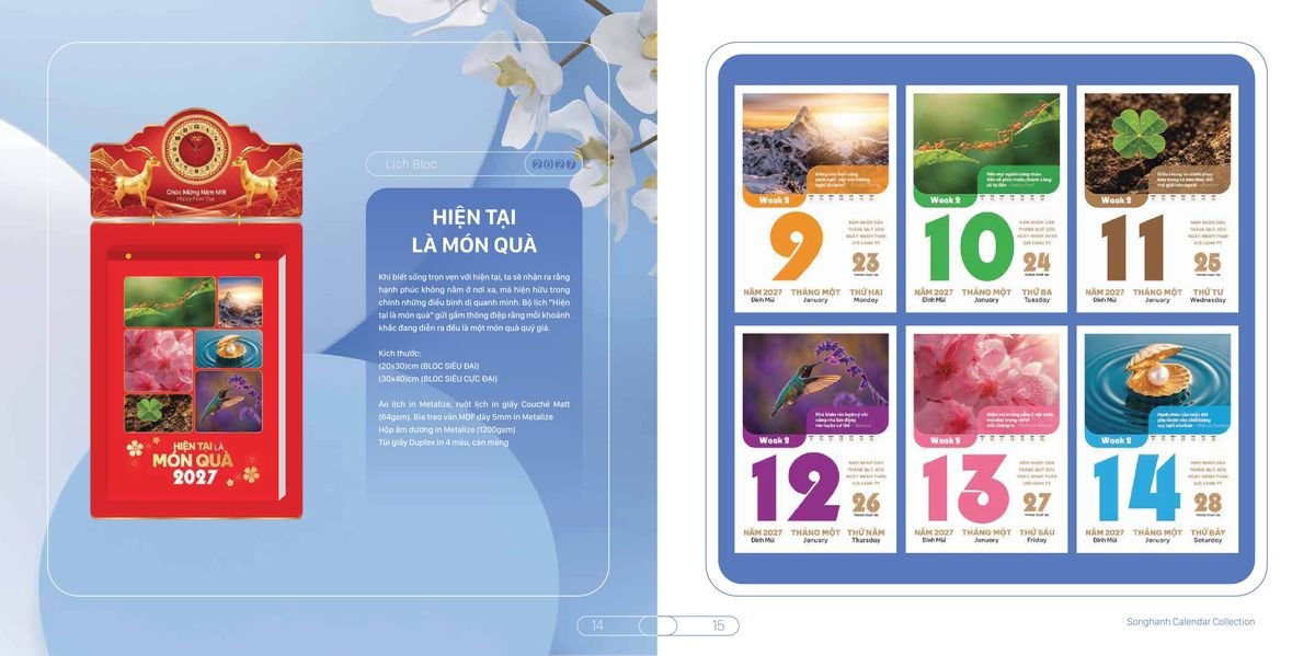 Lịch Bloc Cao Cấp Song Hạnh 2027 SH02 Tổng Kho Phân Phối Chiết Khấu Sâu 48%