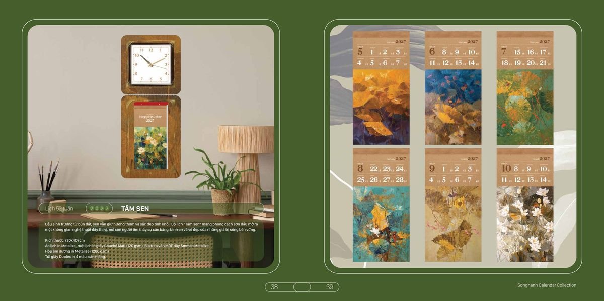 Lịch Bloc Cao Cấp Song Hạnh 2027 SH14 Tổng Kho Phân Phối Chiết Khấu Sâu 48%
