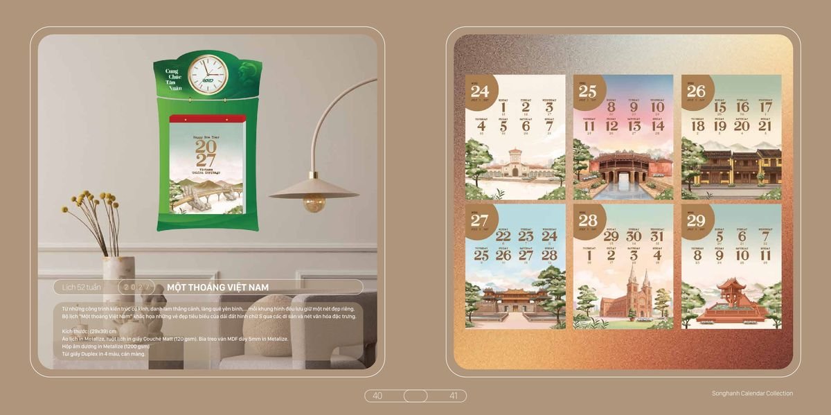 Lịch Bloc Cao Cấp Song Hạnh 2027 SH15 Tổng Kho Phân Phối Chiết Khấu Sâu 48%