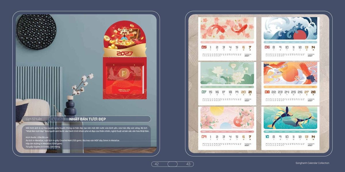 Lịch Bloc Cao Cấp Song Hạnh 2027 SH16 Tổng Kho Phân Phối Chiết Khấu Sâu 48%