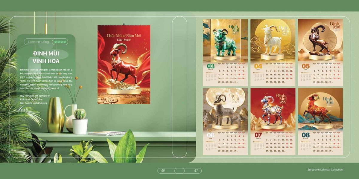 Lịch Bloc Cao Cấp Song Hạnh 2027 SH18 Tổng Kho Phân Phối Chiết Khấu Sâu 48%