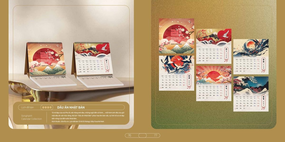 Lịch Bloc Cao Cấp Song Hạnh 2027 SH33 Tổng Kho Phân Phối Chiết Khấu Sâu 48%