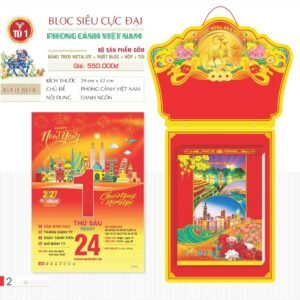 Lịch Bloc Siêu Cực Đại 2027 TD Mẫu TD1 (38 x 53 cm) Tổng Kho Phân Phối Chiết Khấu Sâu 48% in logo doanh nghiệp quà tặng Tết tại Tổng Kho Quà Tặng 999