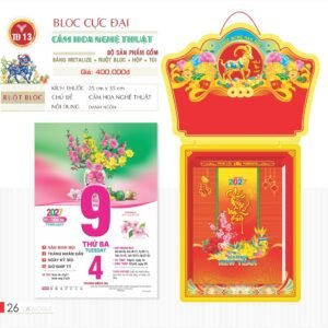 Lịch Bloc Cực Đại 2027 TD Mẫu TD13 (29 x 41 cm) Tổng Kho Phân Phối Chiết Khấu Sâu 48% in logo doanh nghiệp quà tặng Tết tại Tổng Kho Quà Tặng 999