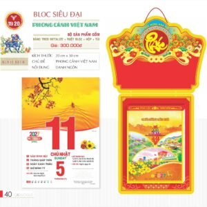 Lịch Bloc Siêu Đại 2027 TD Mẫu TD20 (20 x 30 cm) Tổng Kho Phân Phối Chiết Khấu Sâu 48% in logo doanh nghiệp quà tặng Tết tại Tổng Kho Quà Tặng 999