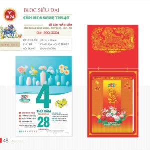 Lịch Bloc Siêu Đại 2027 TD Mẫu TD24 (20 x 30 cm) Tổng Kho Phân Phối Chiết Khấu Sâu 48% in logo doanh nghiệp quà tặng Tết tại Tổng Kho Quà Tặng 999