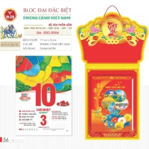 Lịch Bloc Đại Đặc Biệt 2027 TD Mẫu TD28 (29 x 41 cm) Tổng Kho Phân Phối Chiết Khấu Sâu 48% in logo doanh nghiệp quà tặng Tết tại Tổng Kho Quà Tặng 999