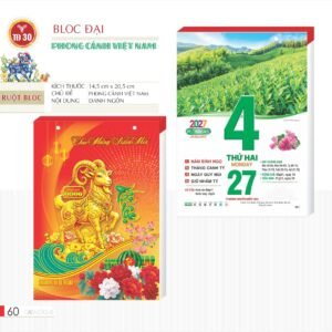 Lịch Bloc 2027 TD Mẫu TD30 (29 x 41 cm) Tổng Kho Phân Phối Chiết Khấu Sâu 48% in logo doanh nghiệp quà tặng Tết tại Tổng Kho Quà Tặng 999