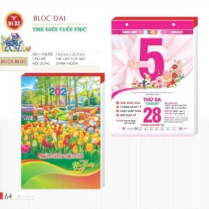 Lịch Bloc 2027 TD Mẫu TD32 (29 x 41 cm) Tổng Kho Phân Phối Chiết Khấu Sâu 48% in logo doanh nghiệp quà tặng Tết tại Tổng Kho Quà Tặng 999