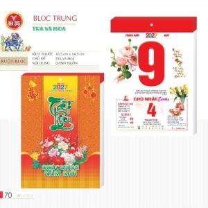Lịch Bloc 2027 TD Mẫu TD35 (29 x 41 cm) Tổng Kho Phân Phối Chiết Khấu Sâu 48% in logo doanh nghiệp quà tặng Tết tại Tổng Kho Quà Tặng 999