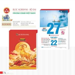 Lịch Bloc 2027 TD Mẫu TD38 (29 x 41 cm) Tổng Kho Phân Phối Chiết Khấu Sâu 48% in logo doanh nghiệp quà tặng Tết tại Tổng Kho Quà Tặng 999