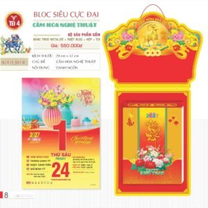 Lịch Bloc Siêu Cực Đại 2027 TD Mẫu TD4 (38 x 53 cm) Tổng Kho Phân Phối Chiết Khấu Sâu 48% in logo doanh nghiệp quà tặng Tết tại Tổng Kho Quà Tặng 999