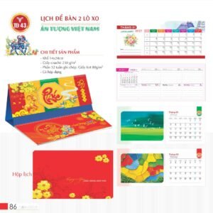Lịch Để Bàn 2027 TD Mẫu TD43 (14 x 24cm) Tổng Kho Phân Phối Chiết Khấu Sâu 48% in logo doanh nghiệp quà tặng Tết tại Tổng Kho Quà Tặng 999