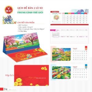Lịch Để Bàn 2027 TD Mẫu TD47 (14 x 24cm) Tổng Kho Phân Phối Chiết Khấu Sâu 48% in logo doanh nghiệp quà tặng Tết tại Tổng Kho Quà Tặng 999