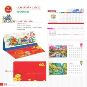 Lịch Để Bàn 2027 TD Mẫu TD49 (14 x 24cm) Tổng Kho Phân Phối Chiết Khấu Sâu 48% in logo doanh nghiệp quà tặng Tết tại Tổng Kho Quà Tặng 999