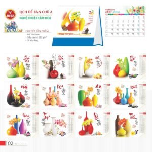 Lịch Bàn Chữ A 2027 TD Mẫu TD52 (19 x 19cm) Tổng Kho Phân Phối Chiết Khấu Sâu 48% in logo doanh nghiệp quà tặng Tết tại Tổng Kho Quà Tặng 999