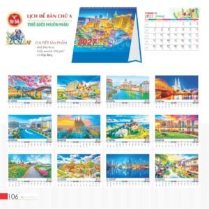 Lịch Bàn Chữ A 2027 TD Mẫu TD56 (19 x 19cm) Tổng Kho Phân Phối Chiết Khấu Sâu 48% in logo doanh nghiệp quà tặng Tết tại Tổng Kho Quà Tặng 999