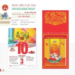 Lịch Bloc Siêu Cực Đại 2027 TD Mẫu TD6 (38 x 53 cm) Tổng Kho Phân Phối Chiết Khấu Sâu 48% in logo doanh nghiệp quà tặng Tết tại Tổng Kho Quà Tặng 999