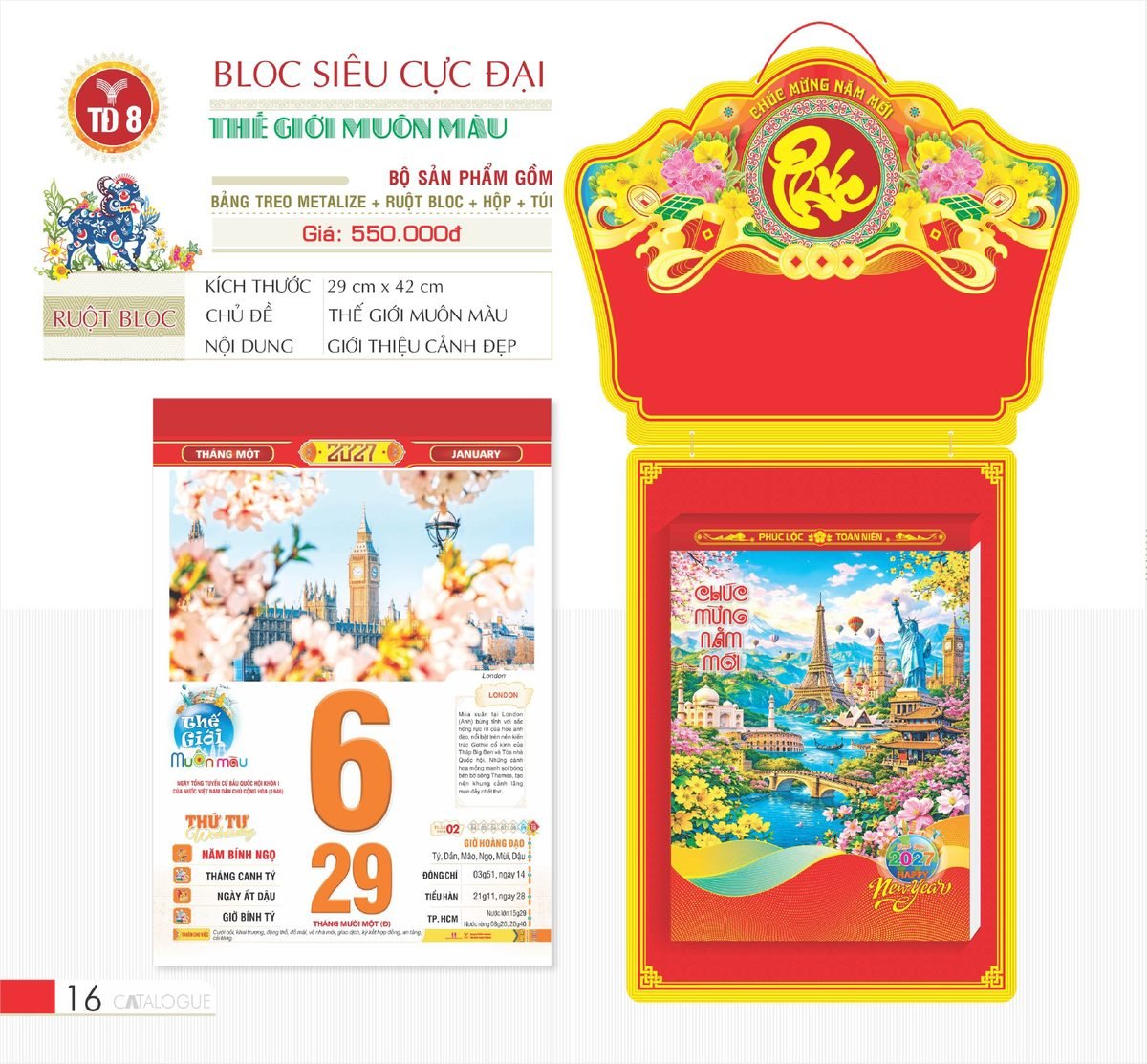 Lịch Bloc Siêu Cực Đại 2027 TD Mẫu TD8 (38 x 53 cm) Tổng Kho Phân Phối Chiết Khấu Sâu 48% Lịch Bloc Siêu Cực Đại 2027 TD Mẫu TD8 (38 x 53 cm) Tổng Kho Phân Phối Chiết Khấu Sâu 48% in logo doanh nghiệp quà tặng Tết tại Tổng Kho Quà Tặng 999