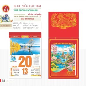 Lịch Bloc Siêu Cực Đại 2027 TD Mẫu TD9 (38 x 53 cm) Tổng Kho Phân Phối Chiết Khấu Sâu 48% in logo doanh nghiệp quà tặng Tết tại Tổng Kho Quà Tặng 999