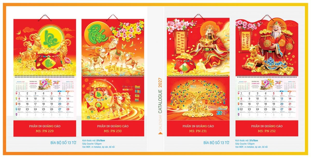 Lịch 13 Tờ Tân Phương Nam TPN13T01 Tổng Kho Phân Phối Chiết Khấu Sâu 48%