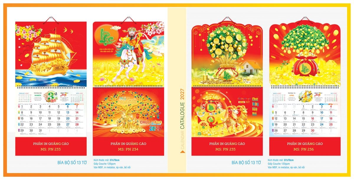Lịch 13 Tờ Tân Phương Nam TPN13T02 Tổng Kho Phân Phối Chiết Khấu Sâu 48%