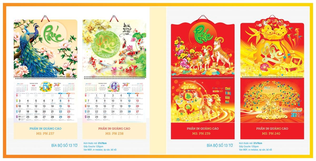 Lịch 13 Tờ Tân Phương Nam TPN13T03 Tổng Kho Phân Phối Chiết Khấu Sâu 48%