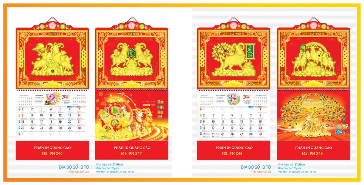 Lịch 13 Tờ Tân Phương Nam TPN13T05 Tổng Kho Phân Phối Chiết Khấu Sâu 48%